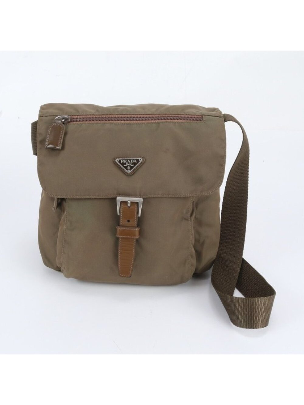 Prada Tessuto Nylon Triangle Logo White Tag Shoulder Bag Crossbody Messenger